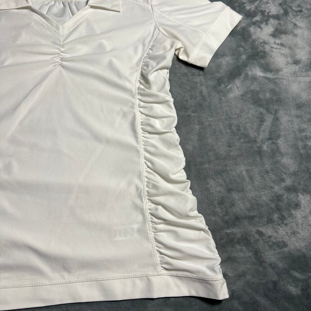 Athleta V-Neck Birdie Ruched Polo Top Size S Golf Tennis Pickle Ball Active - Picture 5 of 8